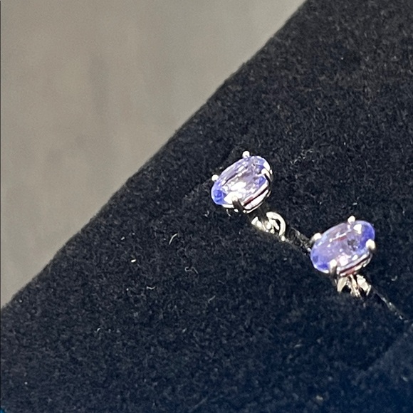 NIB - JTV Blue Tanzanite Stud Earrings, Rhodium Over Sterling Silver | 0.94ctw - Picture 10 of 12